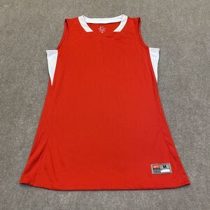 Nike Womens Dri Fit‎ Team Stock Jersey Medium Red White Tank Sports